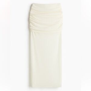 Elegant Cream Women's Shirt and Skirt Set